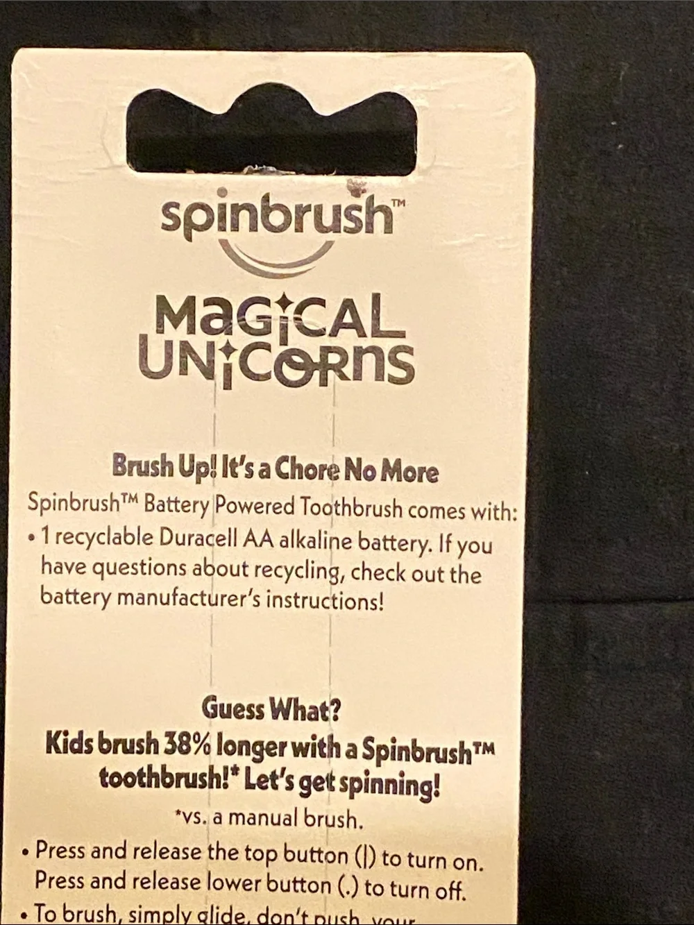 Spinbrush magical unicorns